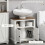 (White, Engineered Wood) White Under-Sink Vanity Unit 60x30x60cm 6