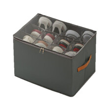 Organiseur de Chaussures pour Placard, Lot de 2, avec Couvercle Transparent et Poignées Robustes, Rangement pour Chaussures pour Placard, Gris