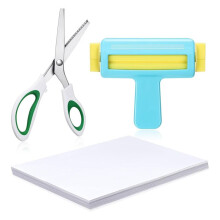 Paper Crimper,9in Shears,Thin Inkjet Paper 100 Sheets 8.25 X 11.6 Inches for Chip Bags Crafting for Inkjet Printer