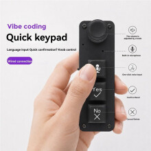 AI Voice Macro Keypad 3 Tasten Einzelknopf Mechanische Tastatur Verkabelte Dualverbindung Intelligente Eingabetastatur Weiß