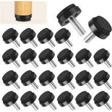 24 X Adjustable Furniture Glides M8 (25 mm Gliders for Chairs with Thread), for Table, Cabinet, Chair, Furniture, Sofa