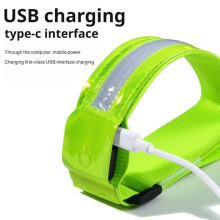 Bracelet Lumineux à LED de Sécurité Nocturne 2 Pièces avec Ceinture pour Sports de Plein Air, Course Nocturne, Cyclisme