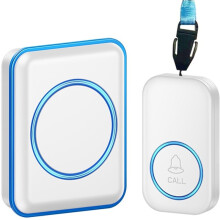 1set Wireless Doorbell, Lanyard Pager for the Elderly, Patient Care Reminder Bell,Elderly Pager White US Plug