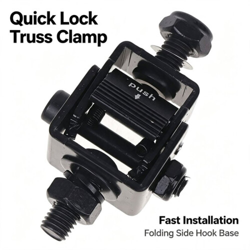 Quick Lock Lighting Truss Clamp, Folding Side Hook Base, Push Fast Lock Fixture, DIY Stage Light Truss Clamp Accessory 2