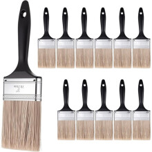 12 Pack 3 Inch Flat Paint Brush Set, Paint Brushes for Walls with Black Plastic Handle, Professional DIY Painting Tool