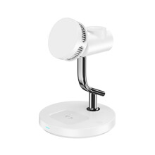 Qi2.2 25W Fast Wireless Charger 3 in 1 Active Cooling Magnetic Stand for  16 15 Watch AirPods White