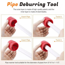 18 Pcs Complete Plumbing Tool Kit,Pipe Depth Gauge, Reamer & 10 Spare HSS Blades for Copper/PVC/PEX/CPVC