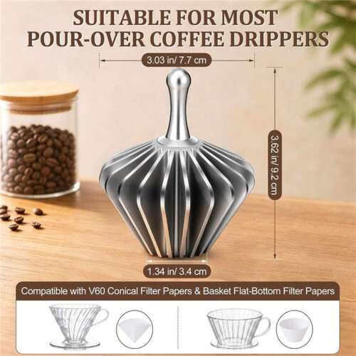 Filter Paper Presser Coffee Filter Shaping Tool, Coffee Filter Reusable Portable Keep Filter 2
