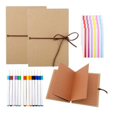 18-Pack 6x8 Accordion Scrapbook Folding Photo Album, DIY Accessories, for Graduation Birthday Anniversary, Brown