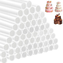 100er Packung Kunststoff Weiße Kuchenstützstäbe, Gestufte Kuchenbau-Stäbe, Kuchenstapelstützstäbe, 0,4 Zoll Durchmesser