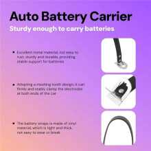 Metal Battery Lifting Strap, Side Lift Carrier Auto Lifter Handle Batteries Carrying Holder Straps, Batteries Hold