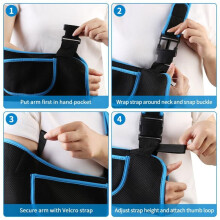 Armschlinge für Frauen und Männer mit Verbesserter Größenverstellbarer Schlinge Zur Armstütze, Ellbogen-Handgelenk -Rechts Armschlinge Blau