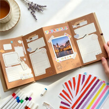 Album Fotografico A Foldo Accordion 6x8 da 18 Pezzi, Accessori DIY, per Laurea Compleanno Anniversario, Marrone