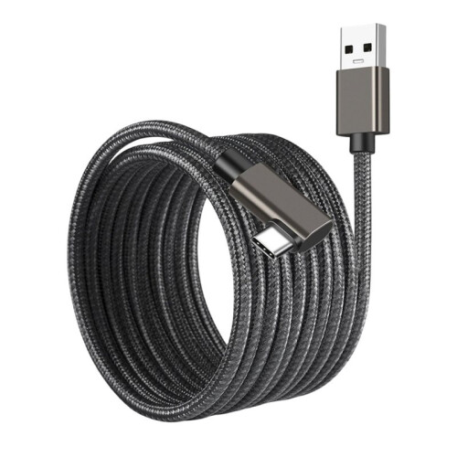 USB A to Type C VR Cable USB C Data Cable Type C VR Link Cable USB3.0 Fast Charging 90 Degree for  Quest 1/2 1