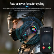Hjälm -Headset 1200MAH Motorcykel BT5.4 Trådlös Handsfree-Samtal Stereo Anti-Jamming Vattentålig Lätt Headset