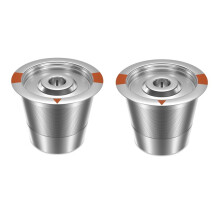 Reusable Stainless Steel Coffee Pods for 1.0 2.0 Refillable Filters with Built-in Metal Mesh 2PCS