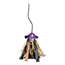 Witches Broom Halloween Decor - Animated Light Moving Broomstick with Spooky Sounds, Dancing Magic for Porch