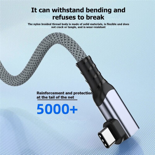 USB A to Type C VR Cable USB C Data Cable Type C VR Link Cable 90 Degree USB3.0 Fast Charging for  Quest 1/2 2