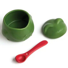 Salière Grenouille Lily avec Couvercle et Cuillère, Conteneur à Sel 3D de 6 Oz pour Comptoir, Cadeaux Mignons Verts