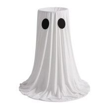 Seau à Bonbons Lumineux de Fantôme D'Halloween Debout, Bol à Bonbons Réutilisable à Hauteur Réglable, Support Lumineux pour Fête