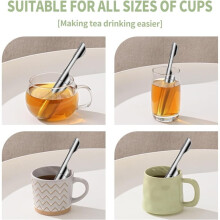 2 Stuks Thee Infuser voor Losse Thee, 2-in-1 Thee Schep Infuser Theezeefjes voor Losse Thee, 304 RVS Theezeef