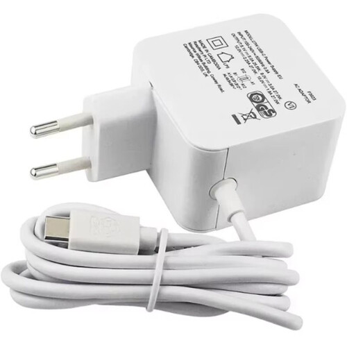 Comfortable for Raspberry Pi5B 27W USB-C Power Supply White EU, Support 5.1V 5A PD Standard EU PLUG 1