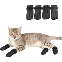 4 PCS Cat Mittens to Prevent Scratching,Adjustable Dog Booties to Prevent Scratching, for Bathing,Feeding NailTrimming A