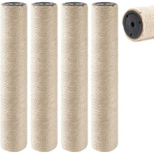 4 Pack M8 Cat Scratching Post Replacement, 15.7 in Sisal Posts Natural Sisal Rope, Thick Cardboard Core, Easy Install