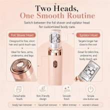 Epilator for Women, 2-in-1 Painless Facial Hair Remover, Rechargeable Electric Built-in LED Light for Sensitive Skin