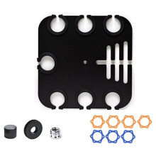Multi Microphone Holder Square Tray Mics Holder with Cable Slots Holds to 7 Mics for Organize and Display Stage