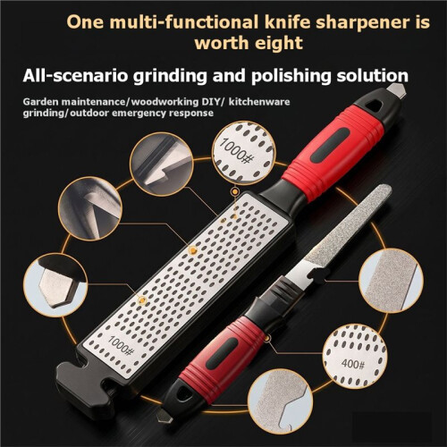 5in1 Knife Sharpener Scissor Sharpening Stone Bars 400/1000 Multi-Tool Kitchen Knives Grinding Double-Sided Whetstone 1
