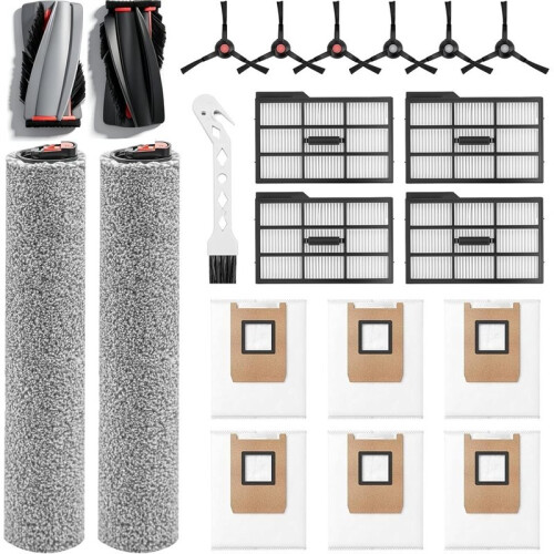 21 Pack Replacement Parts for  Omni E25/E28 1 Pair Main Brushes, 2 Roller Mops, 3 Pairs Side Brushes