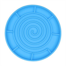 Slow Feeder Bowl,Soft Silicon Rubber Slow Feeder for Dog Cat Puppy Pet with Stong Suction Cups 25x25x3.7cm