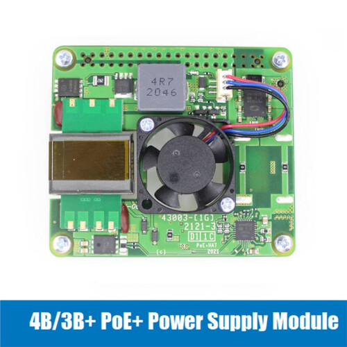 For Raspberry Pi PoE+ HAT Expansion Board for Raspberry Pi 4B/3B+ PoE+ HAT 802.3af/At with Cooling Fan 1