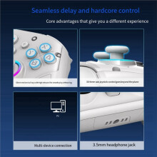 Per il Controller di Gioco Wireless per Switch2 con Luce RGB, Motori Duali, Gamepad Programmabile con Giroscopio A 9 Assi B