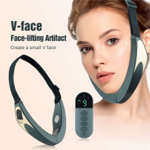 Electric Face Lift Device with 6 Modes Heated Skin Rejuvenation Wireless Remote Control Double Chin Vibration Massager