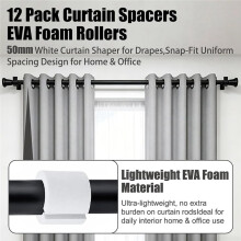 Curtain Spacers EVA Foam Rollers Curtain Shaper Foam Drapery Spacers,Side Cut Design,Curtain Rod Attachments,for Home