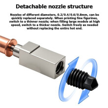 Upgrade Ceramic Hot End Kit for Kobra 3 Hardened Steel Extruder 60W 3D Printer Accessories 0.8MM
