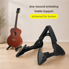 Suporte para Guitarra Dobrável em A Ajustável 2 Peças, Leve e Portátil para Guitarra Acústica, Ukulele Elétrico e Banjo