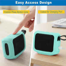 TXEsign Silicone Case Cover for Go 5 Speaker Travel Carrying Protective Case with Attach Straps for Bike Cart Scooter
