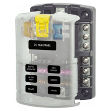 6 Way for ST Blade ATO / ATC Fuse Component Box Holder Block Negative Pole 12V 24V for Car Boat Marine