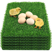 1set/6pcs Reusable Chicken Coop Mats, Artificial Grass Mats, Suitable for Chicken Coops, Pet Gardens, Lawns and Outdoors