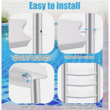 1 Set di Passaggi di Sostituzione per Scale da Piscina, con Bulloni In Acciaio Inossidabile, Parti di Ricambio per Gradini di Scale da Piscina