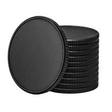 40mm Black Blank Challenge Coins, 10-Pack, 3mm Threaded Anodized Aluminum Blanks for DIY Engraving Stamping