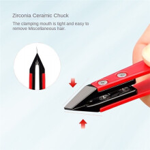 Zirconia Ceramic Pointed Tweezers - Stainless Steel Tweezers with Slanted Tips for Eyebrows, Beards, Hair, and Eyelashes
