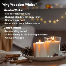 50Sets Wood Wicks for Candles Making - Smokeless Wooden Candle Wicks Crackling Candle Wax Wood Wick,Mechas Para Velas
