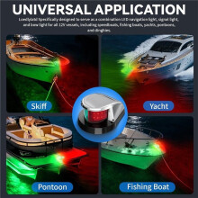 Boat Light, Lights for Boat,Navigation Light LED 12V 2 Pack(1 Red 1 Green )for Yachts, Fishing Boats, Pontoons