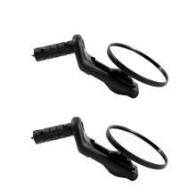 1 Pair Bicycle Handlebar Rear View Mirror 360 Degree Adjustable Length Bar End Plug Convex Mirror for Road Mountain Bike