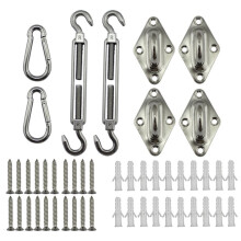 304 Stainless Steel 4 Piece Heavy Duty Sun Shade Sail Fixing Kit for Garden Triple-Cornered and Square,Rectangle