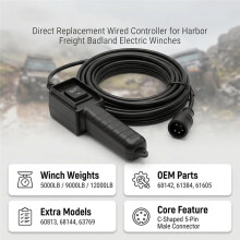 5 Prong Winch Remote Control Cable for Badland Winches C-Shaped 5-Pin Connector, Fit for Badlands Harbor Freight